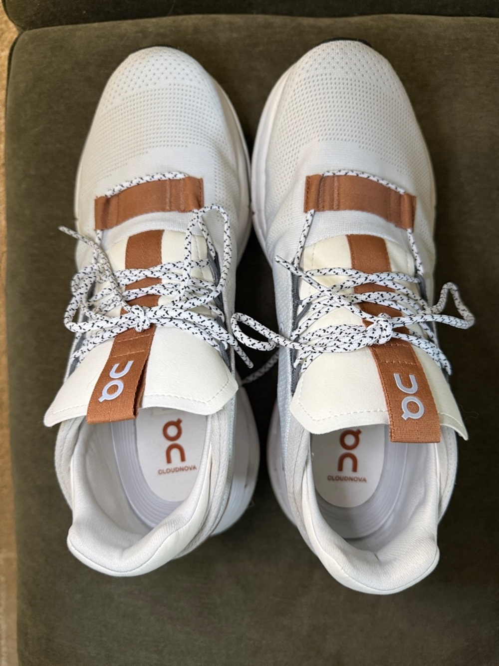 On Cloudnova Men's White and Copper Casual Sneakers